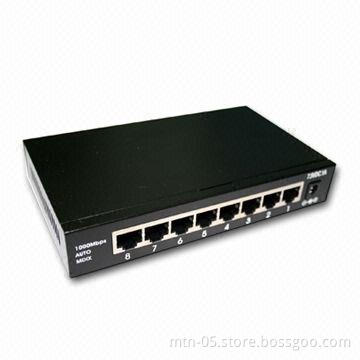 8-port Gigabyte Network Switch, Steel Case, Desktop/Wall-mount Design, Supports Automatic MDI/MDIX